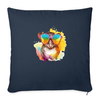 Mix the spectacled shrew - Sofa pillowcase 17,3'' x 17,3'' (45 x 45 cm) - navy - Front
