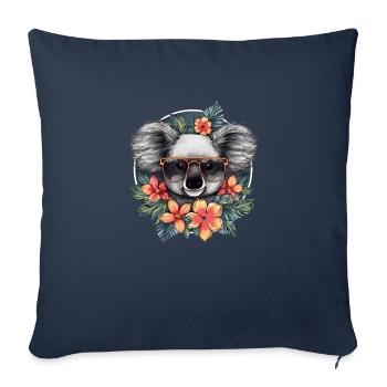Koala mignon - Housse de coussin décorative 45 x 45 cm - bleu marine - Devant