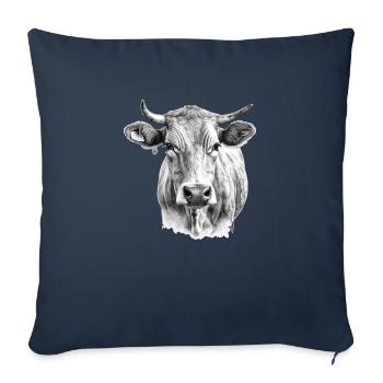 Die Kuh im Bleistift - Sofakissenbezug 45 x 45 cm - Navy - Vorne