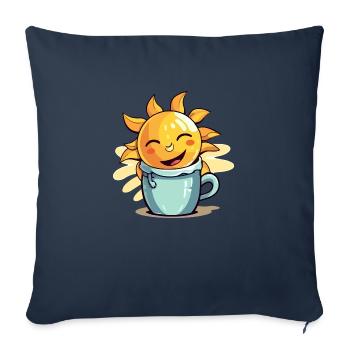 Soleil matinal - Housse de coussin décorative 45 x 45 cm - bleu marine - Devant