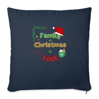 Design de Noël - Housse de coussin décorative 45 x 45 cm - bleu marine - Devant