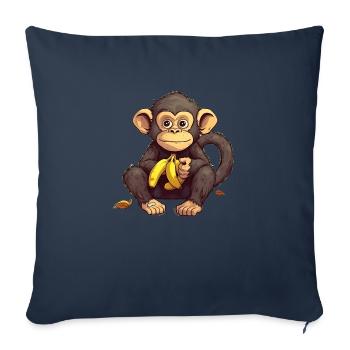 Monkeying Around Fun and Laughter with a Cartoon - Sofa pillowcase 17,3'' x 17,3'' (45 x 45 cm) - navy - Front