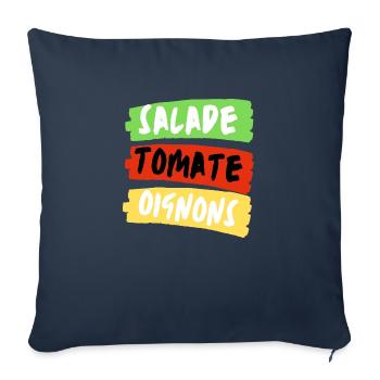 Salade tomate oignon - Housse de coussin décorative 45 x 45 cm - bleu marine - Devant