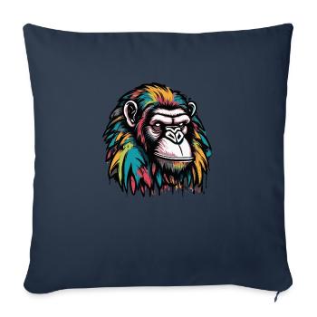 Monkey Head Graffiti - Sofa pillowcase 17,3'' x 17,3'' (45 x 45 cm) - navy - Front