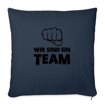 wir sind ein team - Sofakissenbezug 45 x 45 cm - Navy - Vorne