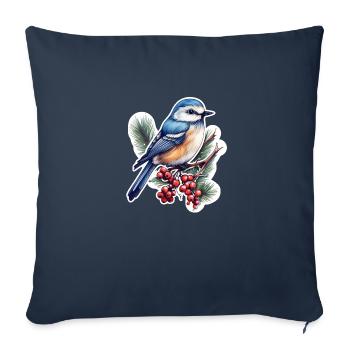 Pic, Sittelle - Housse de coussin décorative 45 x 45 cm - bleu marine - Devant