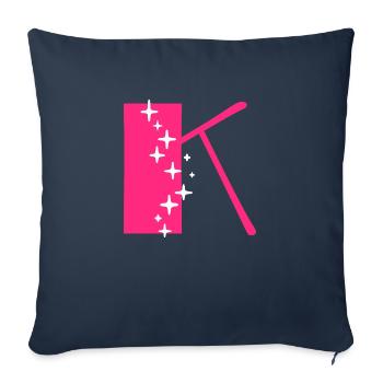 Letter K Glitter - Sofa pillowcase 17,3'' x 17,3'' (45 x 45 cm) - navy - Front