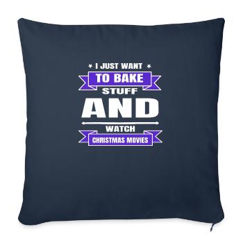 Amusant Bande Dessinée Couples Cupcake Cuisson Dinosaure Lune - Housse de coussin décorative 45 x 45 cm - bleu marine - Devant