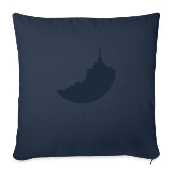 Mont Saint Michel blue silhouette - Sofa pillowcase 17,3'' x 17,3'' (45 x 45 cm) - navy - Front