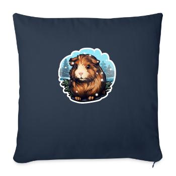 Winter guinea pig - Sofa pillowcase 17,3'' x 17,3'' (45 x 45 cm) - navy - Front