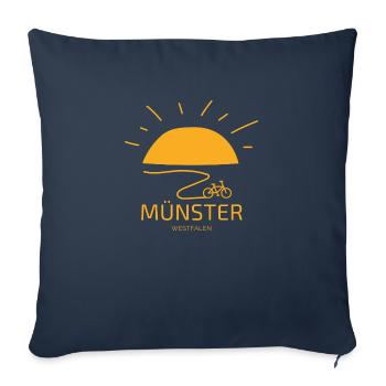 Münster Westfalen Fahrrad - Sofakissenbezug 45 x 45 cm - Navy - Vorne