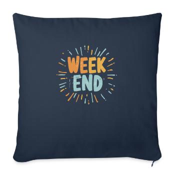 Week-end - Housse de coussin décorative 45 x 45 cm - bleu marine - Devant