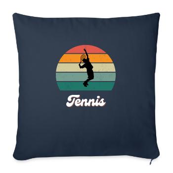 Légende du tennis rétro - Housse de coussin décorative 45 x 45 cm - bleu marine - Devant