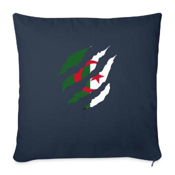 Drapeau Algérie -idée cadeau algérien - Housse de coussin décorative 45 x 45 cm - bleu marine - Devant