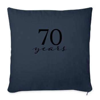 70 ans - Housse de coussin décorative 45 x 45 cm - bleu marine - Devant