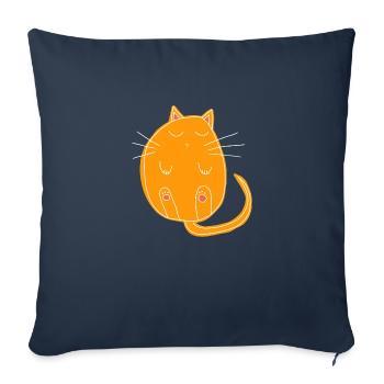 chat endormi - Housse de coussin décorative 45 x 45 cm - bleu marine - Devant