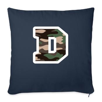 Buchstabe D Militärtarnung - Geschenkidee - Sofakissenbezug 45 x 45 cm - Navy - Vorne