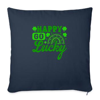 Happy Go Lucky St. Patrick’s Day Script vert mignon - Housse de coussin décorative 45 x 45 cm - bleu marine - Devant