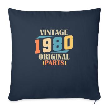 Mois 1980. Cadeau d'anniversaire 1980. 44 ans Birt - Housse de coussin décorative 45 x 45 cm - bleu marine - Devant