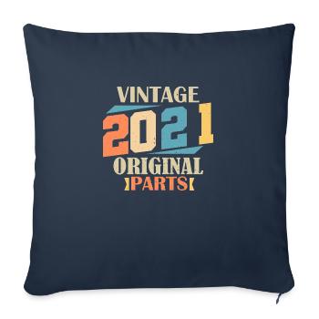 Mois 2021. Cadeau d'anniversaire 2021. 3 ans Birth - Housse de coussin décorative 45 x 45 cm - bleu marine - Devant