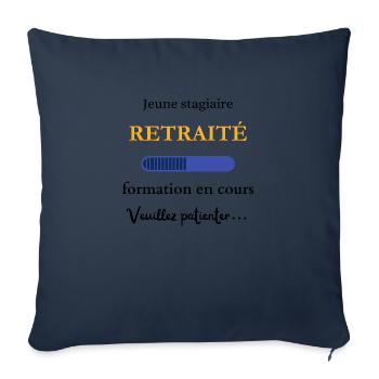 Jeune stagiaire retraité - Housse de coussin décorative 45 x 45 cm - bleu marine - Devant