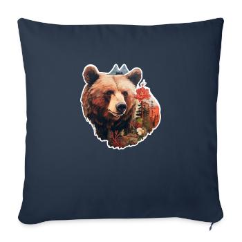 Bear in the wild - Sofa pillowcase 17,3'' x 17,3'' (45 x 45 cm) - navy - Front