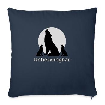 Unbezwingbare Wölfe - Spruch - ApriNoeScor - Sofakissenbezug 45 x 45 cm - Navy - Vorne