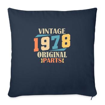 Mois 1978. Cadeau d'anniversaire 1978. 46 ans Birt - Housse de coussin décorative 45 x 45 cm - bleu marine - Devant