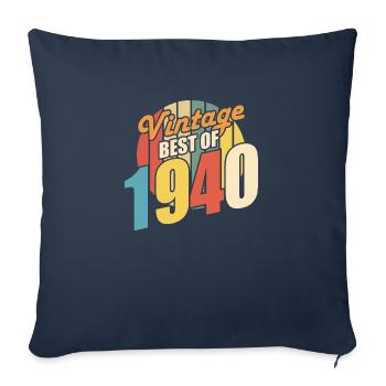 Vintage 1940's Best of 1940's - Annif 84 Years - Sofa pillowcase 17,3'' x 17,3'' (45 x 45 cm) - navy - Front