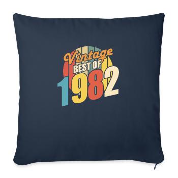 Vintage 1982 meilleur de 1982 - annif 42 ans - Housse de coussin décorative 45 x 45 cm - bleu marine - Devant