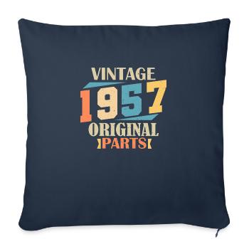 Mois 1957. Cadeau d'anniversaire 1957. 67 ans Birt - Housse de coussin décorative 45 x 45 cm - bleu marine - Devant