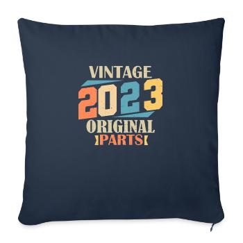 Mois 2023. Cadeau d'anniversaire 2023. 1 an Birth - Housse de coussin décorative 45 x 45 cm - bleu marine - Devant