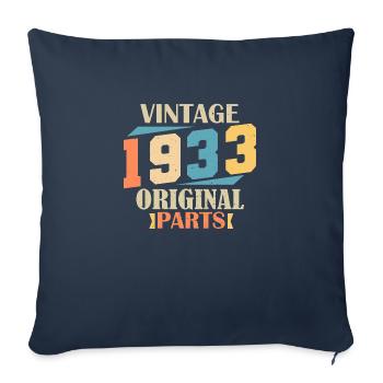 Mois 1933. Cadeau d'anniversaire 1933. 91 ans Birt - Housse de coussin décorative 45 x 45 cm - bleu marine - Devant