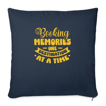 Booking memories one destination at a time - Sofa pillowcase 17,3'' x 17,3'' (45 x 45 cm) - navy - Front