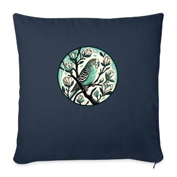 Perruche - Housse de coussin décorative 45 x 45 cm - bleu marine - Devant
