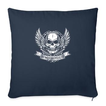 MOTORCYCLE MOTO MOTARD CUSTOM MOTOR - Housse de coussin décorative 45 x 45 cm - bleu marine - Devant