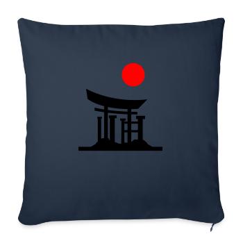 Silhouette de la porte du Japon 01 - Housse de coussin décorative 45 x 45 cm - bleu marine - Devant
