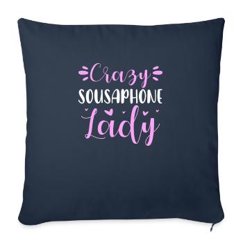 Crazy Sousaphone Lady Tube Playing Sousaphonist - Sofa pillowcase 17,3'' x 17,3'' (45 x 45 cm) - navy - Front