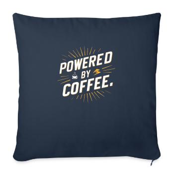 Powered by Coffee - Coffee & Humor - Sofa pillowcase 17,3'' x 17,3'' (45 x 45 cm) - navy - Front
