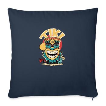 Tiki mask drinking a. - Sofa pillowcase 17,3'' x 17,3'' (45 x 45 cm) - navy - Front
