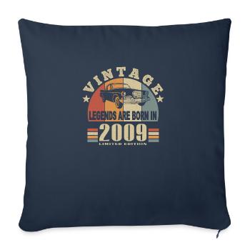 Vintage 2009 Legend Born - Housse de coussin décorative 45 x 45 cm - bleu marine - Devant
