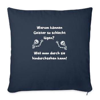 "Flachwitz Parade Gespenster" - Sofakissenbezug 45 x 45 cm - Navy - Vorne