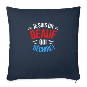 Je suis un beauf qui déchire - Housse de coussin décorative 45 x 45 cm - bleu marine - Devant