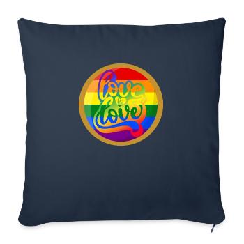 L’amour est l’amour gay arc-en-ciel queer pride mois design - Housse de coussin décorative 45 x 45 cm - bleu marine - Devant