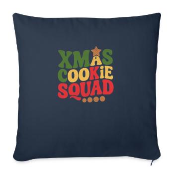 equipe des cookies de noel - Housse de coussin décorative 45 x 45 cm - bleu marine - Devant