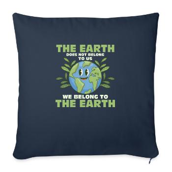 La Terre ne nous appartient pas Journée de la Terre Planète - Housse de coussin décorative 45 x 45 cm - bleu marine - Devant
