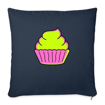Cupcake - Housse de coussin décorative 45 x 45 cm - bleu marine - Devant