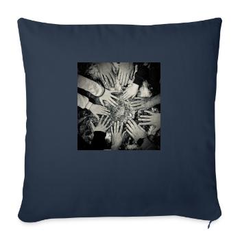 Tout entre nos mains - Housse de coussin décorative 45 x 45 cm - bleu marine - Devant