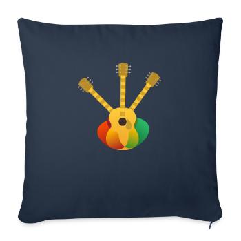 abstrait trois guitare acoustique - Housse de coussin décorative 45 x 45 cm - bleu marine - Devant