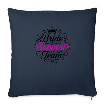 Équipe de soutien à la mariée - Housse de coussin décorative 45 x 45 cm - bleu marine - Devant